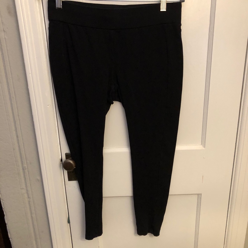 Black ponte pants/leggings with side panels